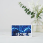 Electrician Electrical Discharge Blue Business Car Visitenkarte (Stehend Vorderseite)