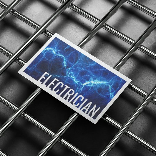 Electrician Electrical Discharge Blue Business Car Visitenkarte