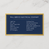 Electrician Handyman Contractor Metal Navy Blue Visitenkarte (Rückseite)