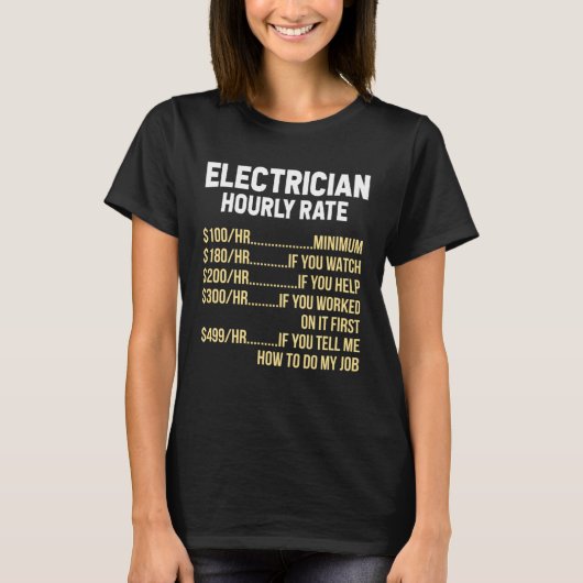 Electrician Hourly Rate Electrical Engineer Linema T-Shirt (Vorderseite)