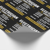 Electrician Hourly Rate Funny Lineman Dad Retro Geschenkpapier (Ecke)