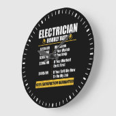 Electrician Hourly Rate Funny Lineman Dad Retro Große Wanduhr (Winkel)