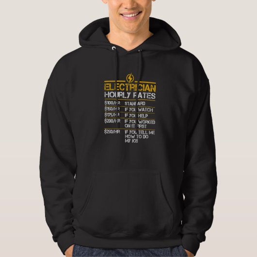Electrician Hourly Rates Lineman Men Electrician D Hoodie (Vorderseite)
