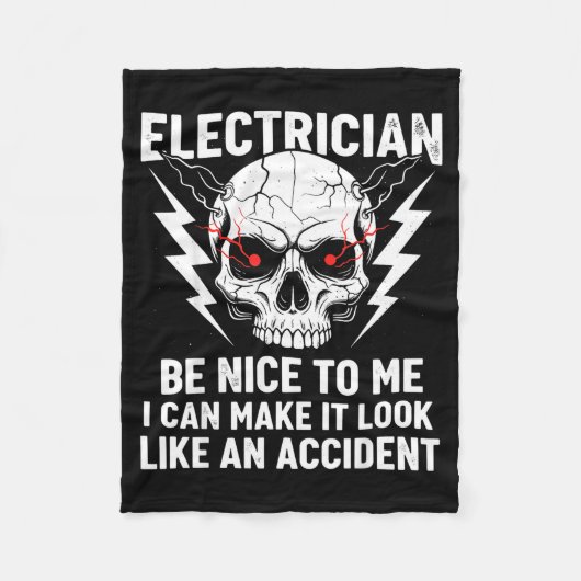 Electrician Humor Be Nice To Me Funny Electrician  Fleecedecke (Vorderseite)