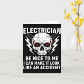 Electrician Humor Be Nice To Me Funny Electrician  Karte (Gelbe Blume)