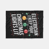 Electrician I Keep Yours Christmas Lights Lit Elec Fleecedecke (Vorderseite (Horizontal))