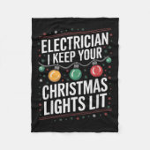 Electrician I Keep Yours Christmas Lights Lit Elec Fleecedecke (Vorderseite)