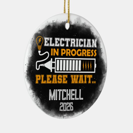 Electrician In Progress Graduation Keramik Ornament (Rechts)