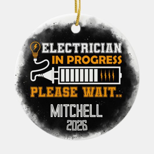 Electrician In Progress Graduation Keramik Ornament (Vorne)