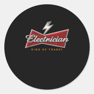 Electrician King of Trades Spaß Funny 0hnmzz T-sh Runder Aufkleber