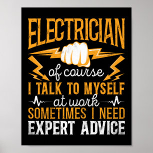 Electrician Lineman Electrician Natürlich spreche Poster