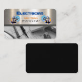 Electrician Metal Handyman Business Card Visitenkarte (Vorne/Hinten)