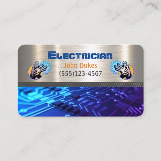 Electrician Metal Handyman Business Card Visitenkarte (Vorderseite)
