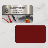 Electrician Metal Handyman Business Card Visitenkarte (Vorne/Hinten)