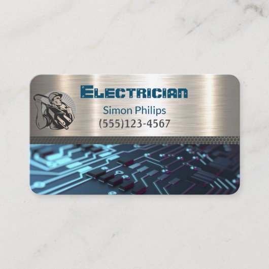 Electrician Metal Handyman Business Card Visitenkarte (Vorderseite)