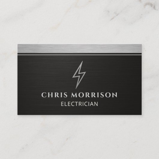 Electrician Metallic QR Code Visitenkarte (Vorderseite)