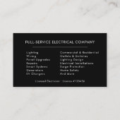 Electrician – Modern Electric Company Visitenkarte (Rückseite)