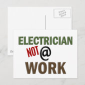 Electrician NOT At Work Postkarte (Vorne/Hinten)