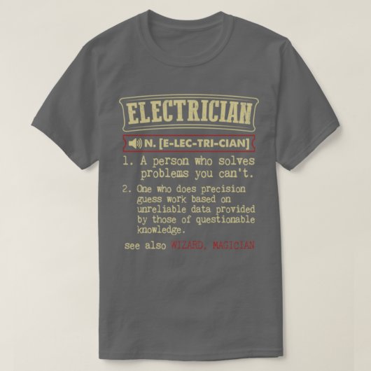 Electrician see also Wizard Magician  T-Shirt (Design vorne)