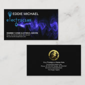 Electrician Signage Blue Power Blitze Visitenkarte (Vorne/Hinten)