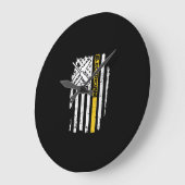 Electrician USA Flag American Electrical Gift Große Wanduhr (Winkel)