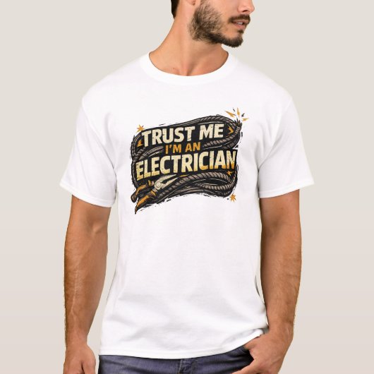 Electrician Vintage Pliers Cable Industrial Tee (Vorderseite)