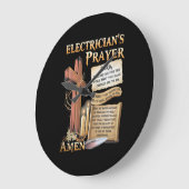 Electrician's prayer Amen Große Wanduhr (Winkel)
