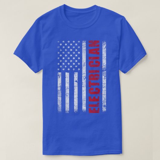ElectricianUSA Flag Lineman Electrical Worker Repa T-Shirt (Design vorne)
