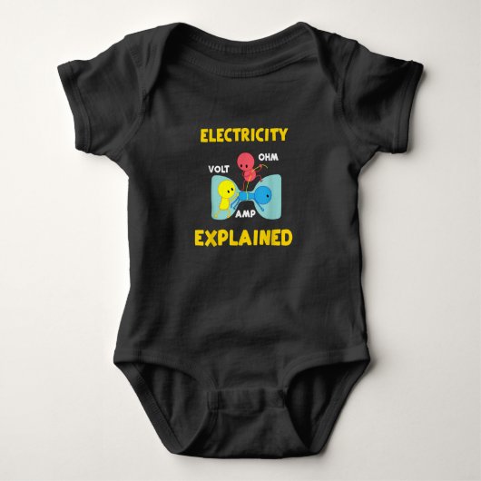 Electricity Explained Baby Strampler (Vorderseite)