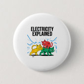 Electricity Explained Funny Cat Physics Humor Scie Button (Vorderseite)