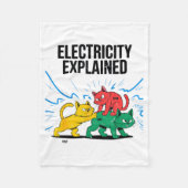 Electricity Explained Funny Cat Physics Humor Scie Fleecedecke (Vorderseite)