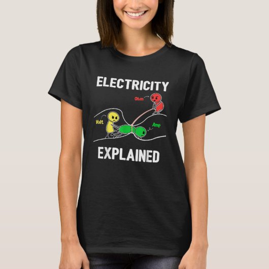 Electricity Explained Ohm Volt Ampere  Electrician T-Shirt (Vorderseite)