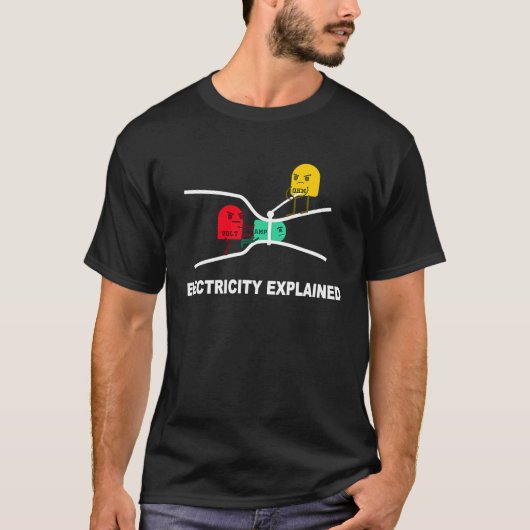 Electricity Explained Physics Nerd Teacher School T-Shirt (Vorderseite)