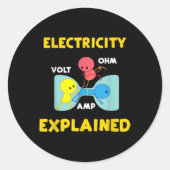 Electricity Explained Runder Aufkleber (Vorderseite)