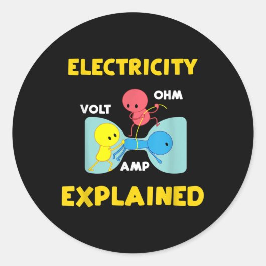 Electricity Explained Runder Aufkleber (Vorderseite)