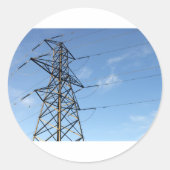 Electricity Pylon Runder Aufkleber (Vorderseite)