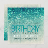 Electro Dreams Party Einladung zum Geburtstag (Vorne/Hinten)