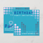 Electro House Party Einladung zum Geburtstag (Vorne/Hinten)