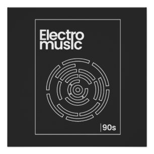 Electro Maze 90er Techno T-Shirt Poster