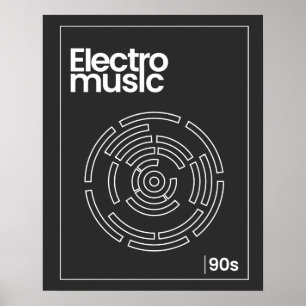 Electro Maze 90er Techno T-Shirt Poster