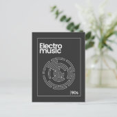 Electro Maze 90er Techno T-Shirt Postkarte (Stehend Vorderseite)