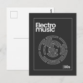 Electro Maze 90er Techno T-Shirt Postkarte (Vorne/Hinten)