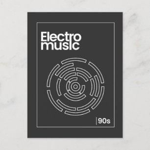 Electro Maze 90er Techno T-Shirt Postkarte