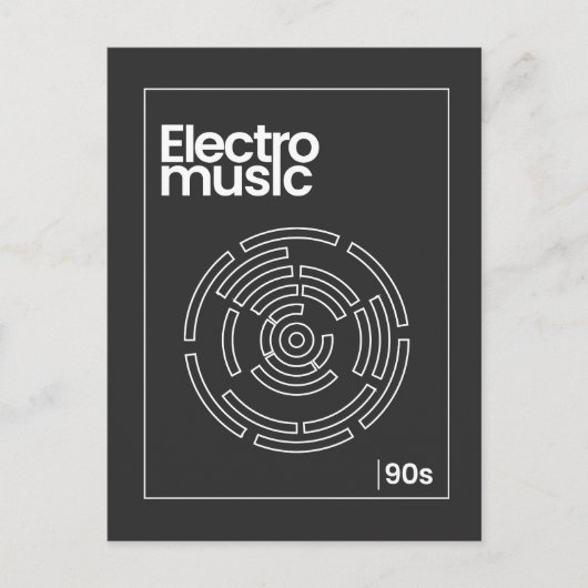 Electro Maze 90er Techno T-Shirt Postkarte (Vorderseite)