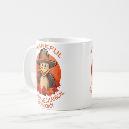 Electro-Mechanical Technician Funny Thanksgiving F Kaffeetasse (Vorderseite Links)