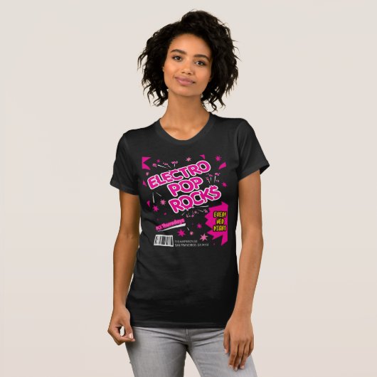 Electro-Pop-Felsen-Süßigkeits-Rosa-T - Shirt (Vorne ganz)
