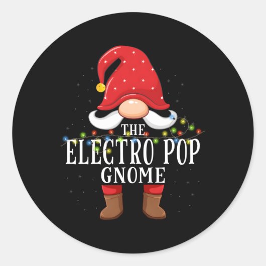 Electro Pop Gnome Family Pajama Runder Aufkleber (Vorderseite)