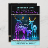 Electro Reindeer Fun Weihnachts-Party Einladung (Vorne/Hinten)
