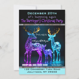 Electro Reindeer Fun Weihnachts-Party Einladung