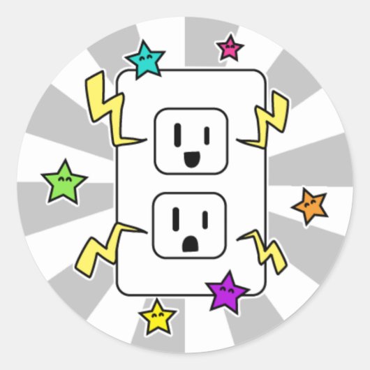 Electro Süsse Runder Aufkleber (Vorderseite)